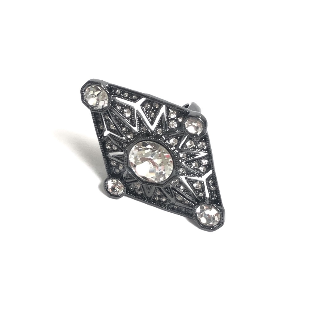 House of Harlow 1960 Gunmetal Four Point Ring